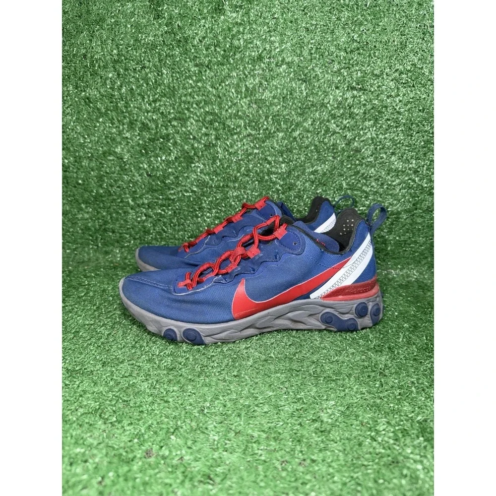 Nike React Element 55 Womens Size 6.5 Blue Red Running Shoes Walking Sneakers